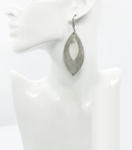 Load image into Gallery viewer, Silver on Gray Metallic Camo Leather Earrings - E19-1681