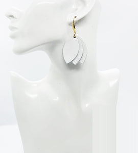 Imperial White Leather Earrings - E19-1685