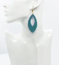 Load image into Gallery viewer, Gold Tipped Mint Embossed Leather Earrings - E19-1686