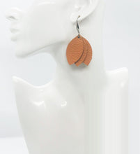 Load image into Gallery viewer, Peachy Salmon Leather Earrings - E19-1687