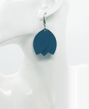 Load image into Gallery viewer, Air Force Blue Leather Earrings - E19-1704