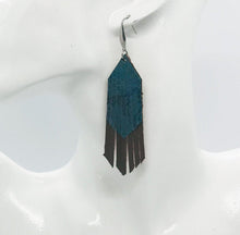 Load image into Gallery viewer, Brown and Turquoise Genuine Leather Earrings - E19-170