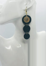 Load image into Gallery viewer, Matte Black Amazon Cobra Leather Earrings - E19-1737