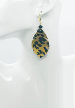 Load image into Gallery viewer, Gold Metallic Banana Leopard Leather Earrings - E19-1751