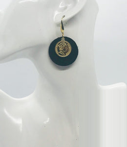 Black Amazon Cobra Leather Earrings - E19-1762
