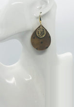 Load image into Gallery viewer, Rustic Pecan Leather Earrings - E19-1770