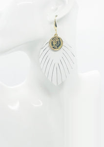 White Genuine Leather Earrings - E19-1771