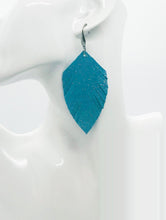 Load image into Gallery viewer, Minty Turquoise Leather Earrings - E19-1781