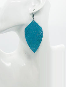 Minty Turquoise Leather Earrings - E19-1781