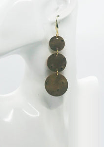 Rustic Pecan Leather Earrings - E19-1786