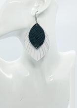 Load image into Gallery viewer, White Leather and Snake Skin Leather Earrings - E19-1796