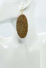 Load image into Gallery viewer, Vintage Crackle Gold Halo Leather Earrings - E19-1797