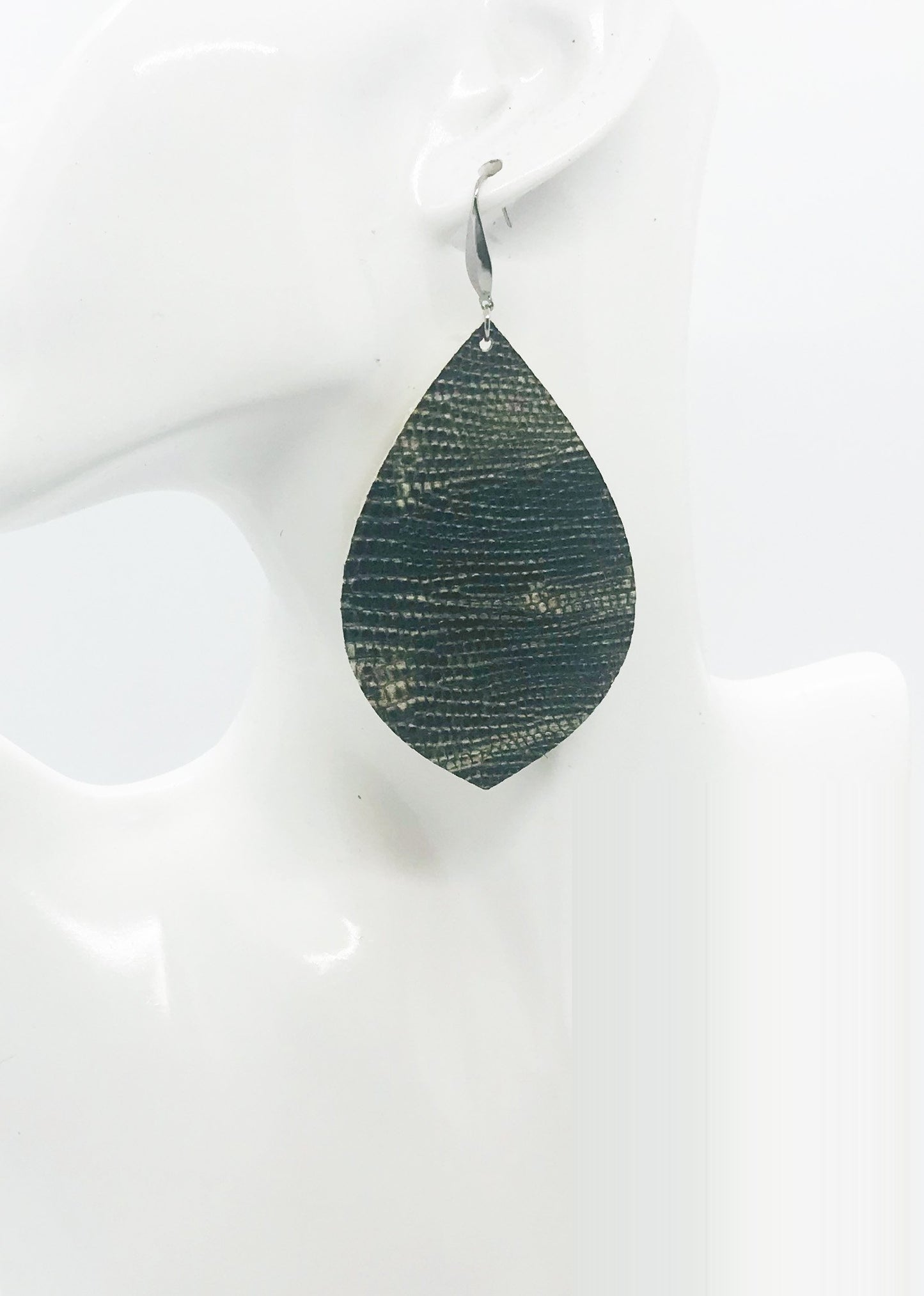 Genuine Snake Skin Leather Earrings - E19-1821