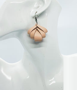 Flesh Pink Genuine Leather Earrings - E19-1822