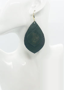 Layered Genuine Leather Earrings - E19-1823