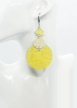 Load image into Gallery viewer, Ivory and Yellow Genuine Leather Earrings - E19-1835