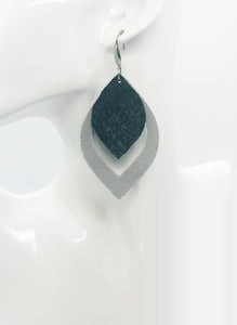 Layered Genuine Leather Earrings - E19-1838