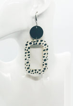 Load image into Gallery viewer, Black and White Cheetah Leather Earrings - E19-1845