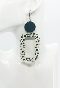Black and White Cheetah Leather Earrings - E19-1845