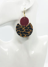 Load image into Gallery viewer, Baby Cheetah and Red Dazzle Leather Earrings - E19-1846