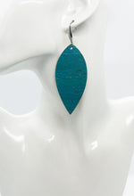 Load image into Gallery viewer, Pearlized Turquoise Cork Leather Earrings - E19-1852
