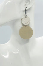 Load image into Gallery viewer, Champagne and White Leather Earrings - E19-1904