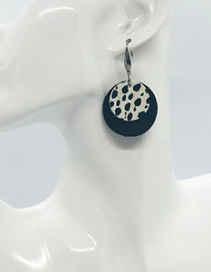 Mini Black Cheetah Leather Earrings - E19-1906