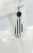 Load image into Gallery viewer, Black and White Striped Leather Earrings - E19-1921