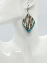 Load image into Gallery viewer, Rose Gold and Blue Green Leather Earrings - E19-1936