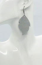 Load image into Gallery viewer, Metallic Silver Leather Earrings - E19-1942