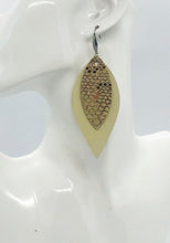 Load image into Gallery viewer, Egg Shell Leather and Rose Gold Leather Earrings - E19-1947