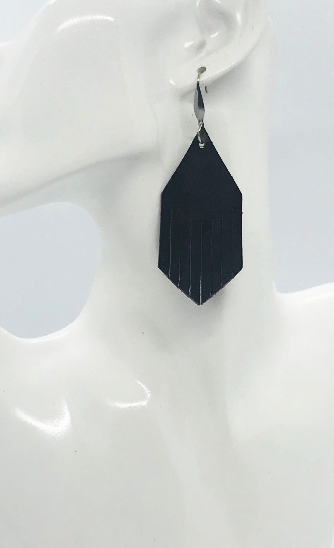 Metallic Bronze Leather Earrings - E19-1948