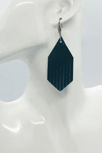 Load image into Gallery viewer, Metallic Turquoise Leather Earrings - E19-1950