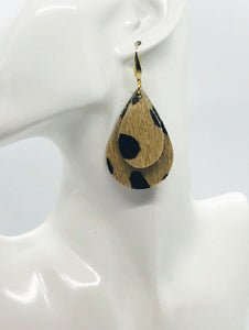 Hair On Cheetah Leather Earrings - E19-1966