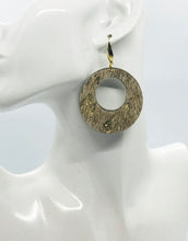 Load image into Gallery viewer, Hair On Metallic Gold Leather Earrings - E19-1972