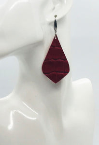 Red Genuine Leather Earrings - E19-1977