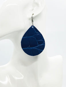 Blue Genuine Leather Earrings - E19-1983