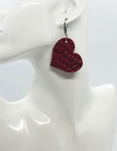 Load image into Gallery viewer, Red Heart Shaped Genuine Leather Earrings - E19-1992