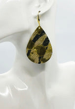 Load image into Gallery viewer, Metallic Gold Hair on Zebra Leather Earrings - E19-2004
