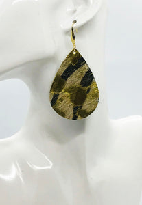 Metallic Gold Hair on Zebra Leather Earrings - E19-2004