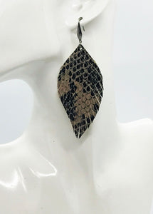 Fringe Snake Skin Goat Leather Earrings - E19-2005