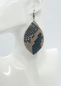 Fringe Snake Skin Leather Earrings - E19-2006