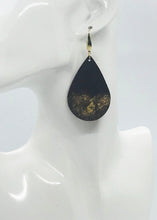 Load image into Gallery viewer, Hand Painted Burgundy Suede Leather Earrings - E19-2040