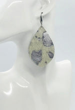 Load image into Gallery viewer, Hair On Metallic Silver Leather Earrings - E19-2052