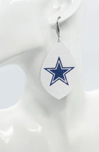 Load image into Gallery viewer, Dallas Cowboy Themed Leather Earrings - E19-2060
