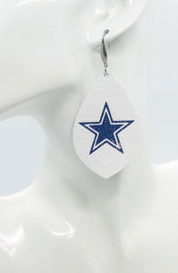 Dallas Cowboy Themed Leather Earrings - E19-2060