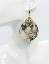 Load image into Gallery viewer, Driftwood Bark Leather &amp; Coin Earrings - E19-2077