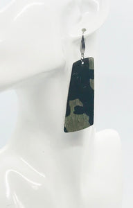 Hair On Camo Leather Earrings - E19-2092