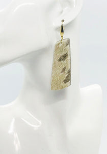 Hair On Metallic Gold Leather Earrings - E19-2101
