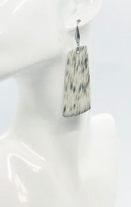 Black and White Hair On Leather Earrings - E19-2110